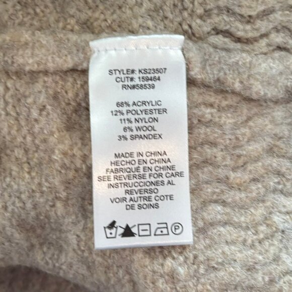 Kut From The Kloth Adah Oatmeal / Tan Waffle Weave Mock Turtleneck - Sz L - NWT - Picture 5 of 6